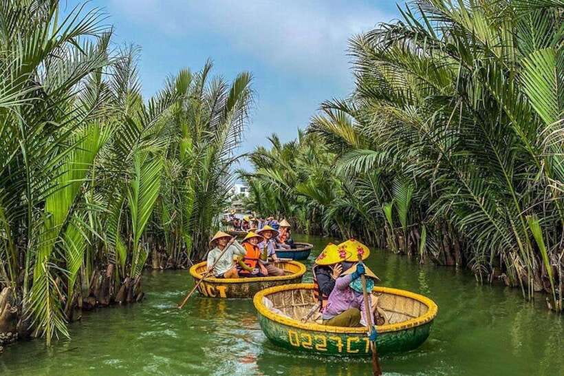 40 Minutes - Basket Boat Ride in the Water Coconut forest - Net-Fishing Practice With Local Guidance (The Part You’ll Remember)