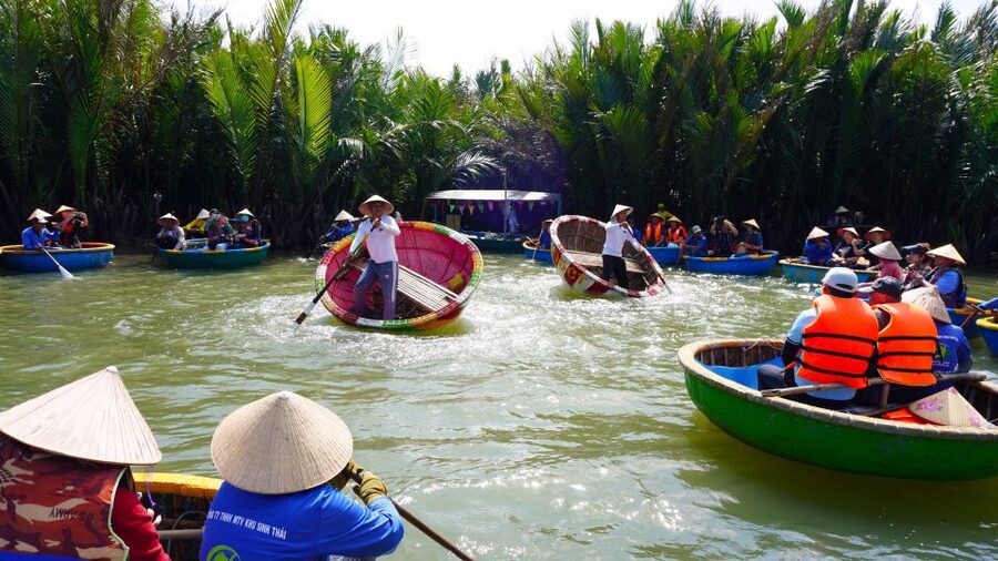 Basket Boat at Coconut Village, Kitchen Show and Big Lunch - Hoi An Coconut Village: What Makes a Basket Boat Special