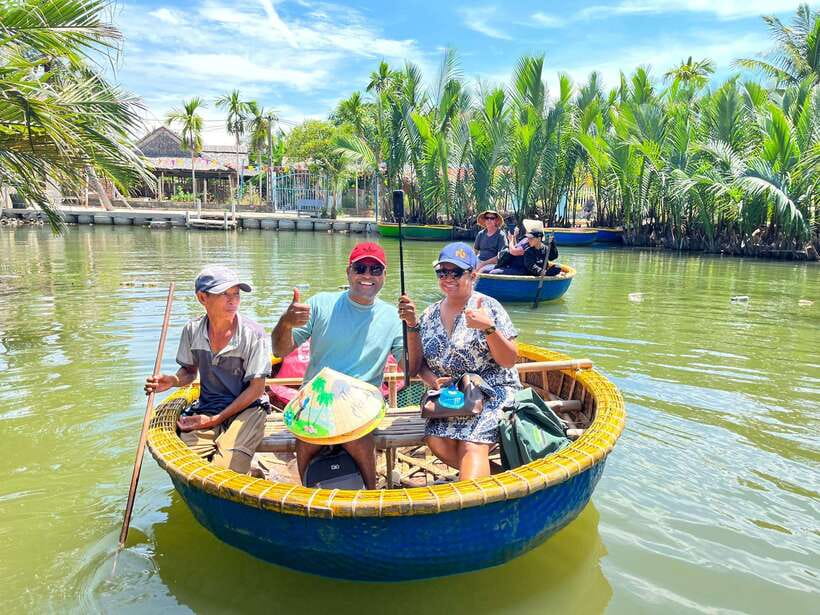 Da Nang: Cam Thanh Coconut Village and Hoi An Old Town Tour - Bamboo basket boats, old-town walking, and a lantern send-off