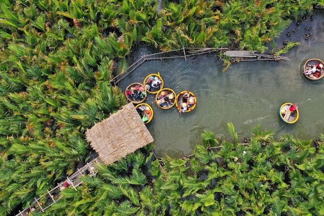 Experience Local Market and Boat Ride with Cooking Class - Cam Thanh coconuts and bamboo basket boats: the calmer part
