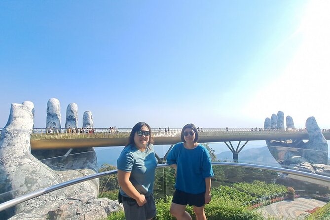 Golden Bridge - Monkey Mountain- Marble Mountains - Dragon Bridge - Ba Na Hills at Sun World: Golden Hands and planned time on the mountain