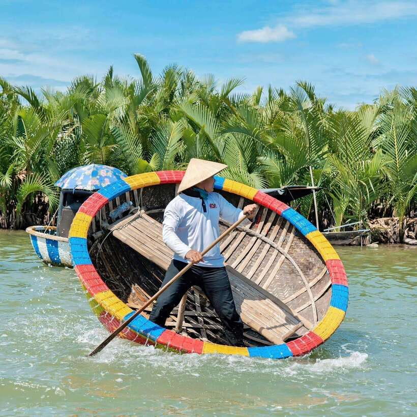 Hoi An: Coconut Basket Boat Ride by Hangcoconut - On the Water Experience: Rowing the Bamboo Basket Boat