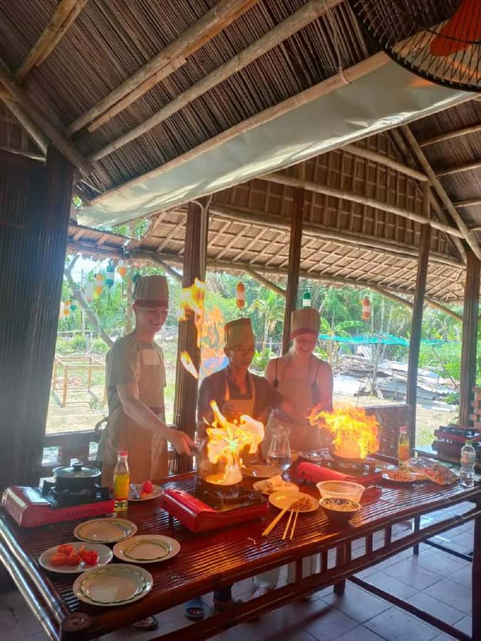 Hoi An: Coconut River Boat Eco - Cooking Class - Market Tour - Welcome Drink, Then Straight to the Chef: Cooking Class in a Farming Village
