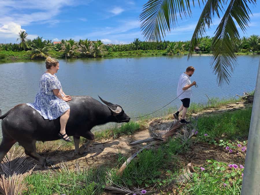Hoi An Countryside: Biking, basket boat, herb garden, foods - The Bike Link to Tra Que: From Coconut Water to Vegetable Fields