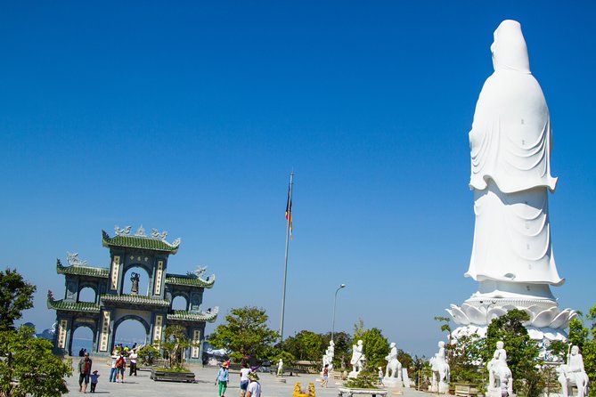 Hoi An: My Son Sanctuary And Marble Mountains Full-day Tour - Linh Ung Pagoda on Son Tra Peninsula: the big view cap