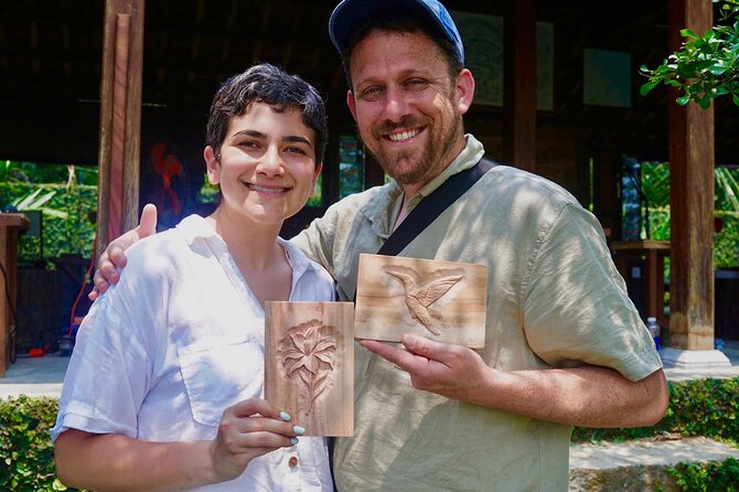 Hoi An Wood Carving: Create Your Art Wood with Master Artisan - The Go Noi village art museum: father traditional carvings, son comic and anime woodwork