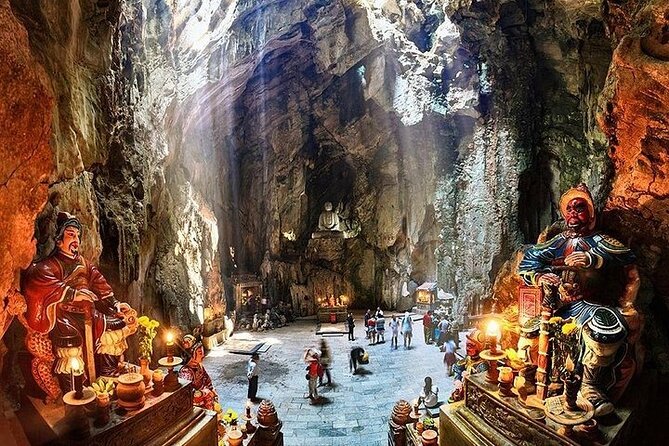 Marble Mountain, Am Phu Cave and Monkey Island Sunset Tour - Marble Mountains and Am Phu Cave: Limestone Caves With a Believable Sense of Place