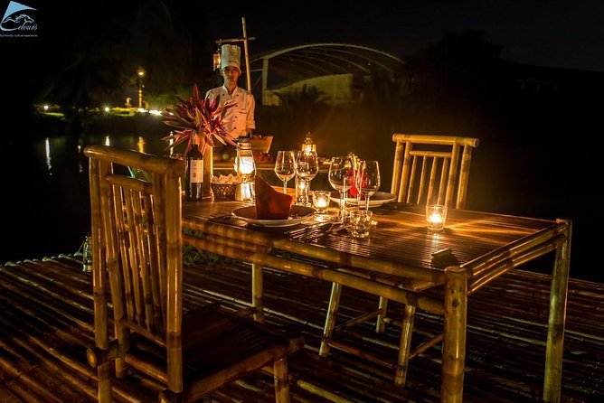 Romantic Dinning On The Bamboo Raft - BBQ on a raft: dinner that doesn’t feel like an afterthought